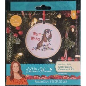 Pioneer Woman Embroidery Ornament Kit Charlie with Lights Warm Wishes NEW 2022